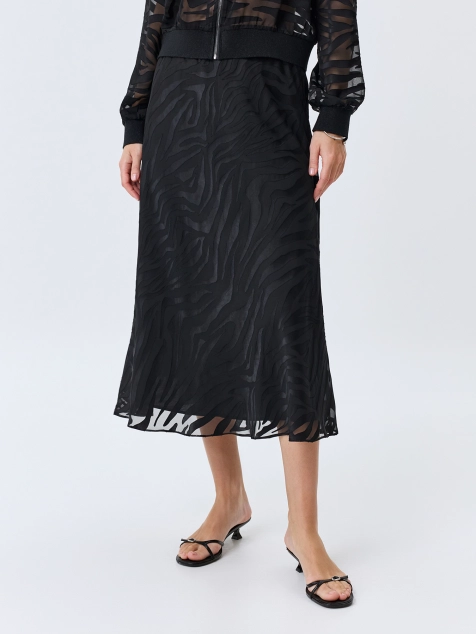 Юбка с монохромным анималистичным принтом