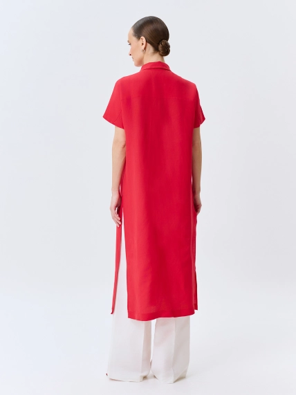 Удлиненная льняная блузка