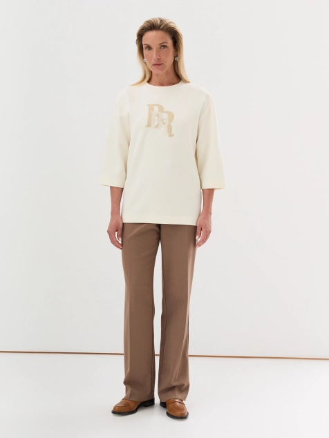 Джемпер из кроенного трикотажа с эффектным принтом