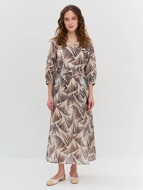 Воздушное платье из тенселя с принтом