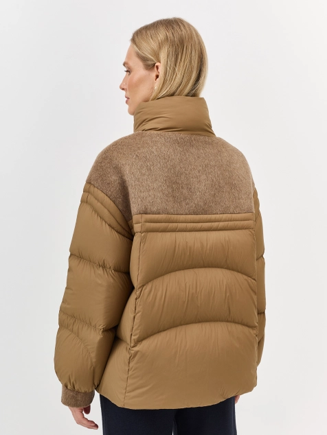 Стеганая куртка с шерстяными вставками