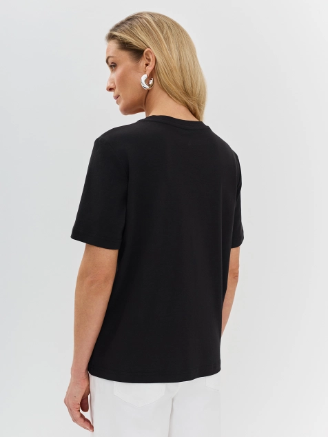 Футболка из 100% хлопка с декором из бусин