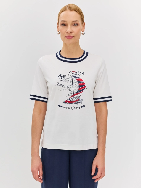 Футболка из мерсеризованного хлопка с принтом