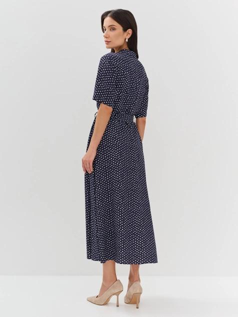 Платье-рубашка в горошек