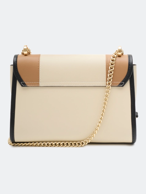 Кожаная сумка кросс-боди с контрастными деталями