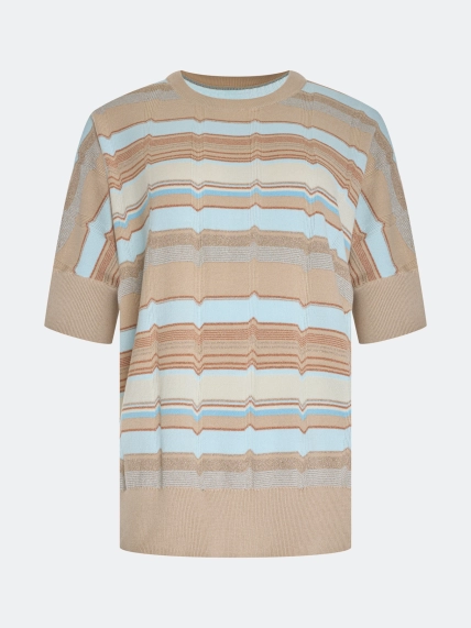 Джемпер из модала в яркую полоску