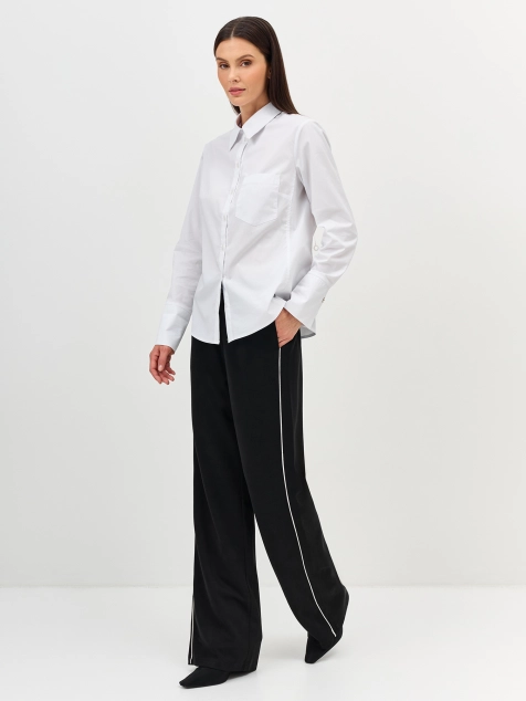 Широкие брюки с интарсией