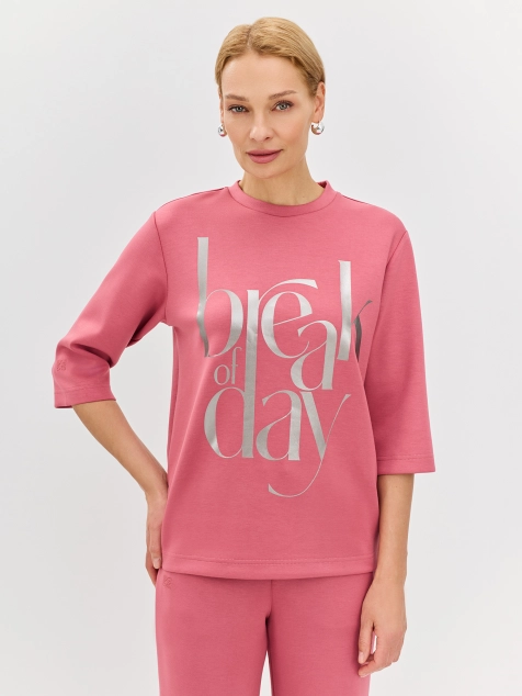 Джемпер с метализированным принтом