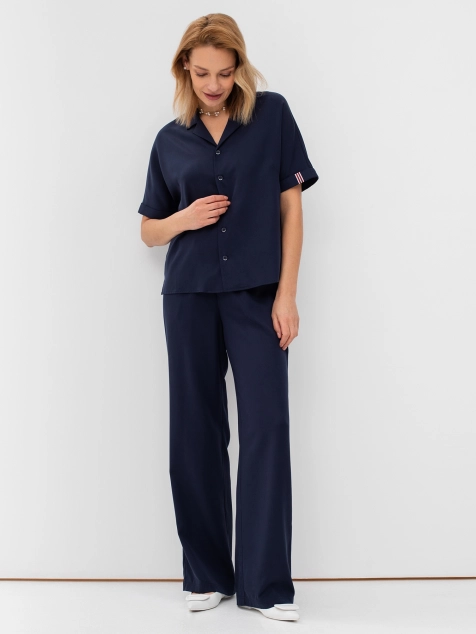 Блузка с английским воротником из 100% тенселя