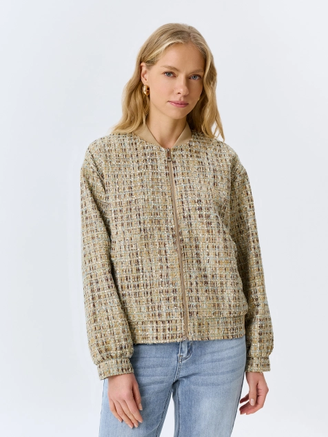 Бомбер из лёгкого твида