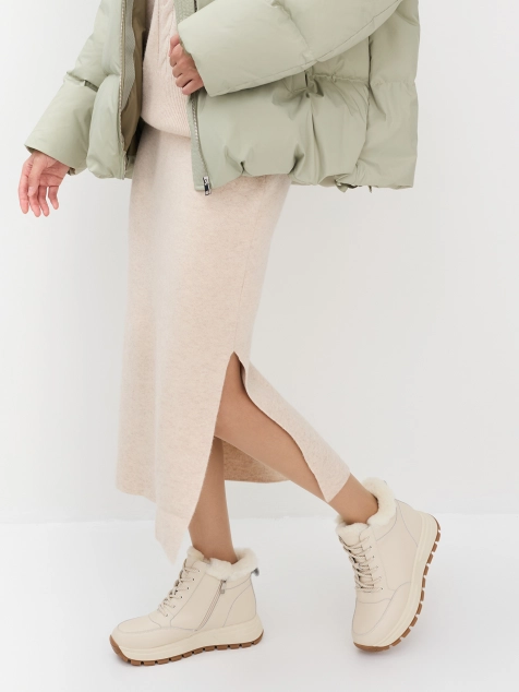 Теплые кроссовки  из натуральной кожи