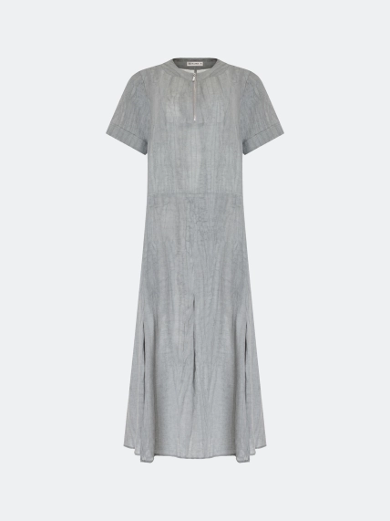 Свободное платье из тенселя и льна
