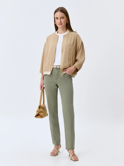 Оливковые джинсы Slim fit