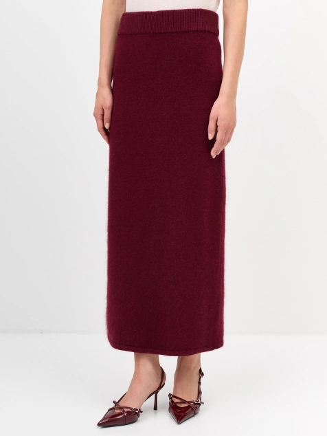 Вязаная юбка с ангорой