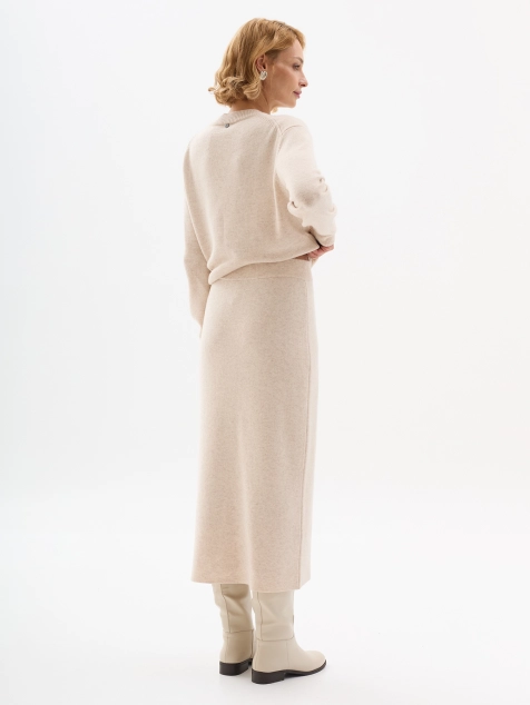 Вязаная юбка с шерстью и кашемиром