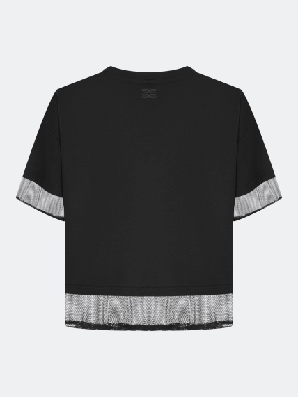 Джемпер с вставками из сетки