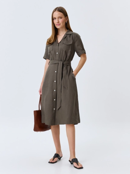 Платье-рубашка из 100% льна