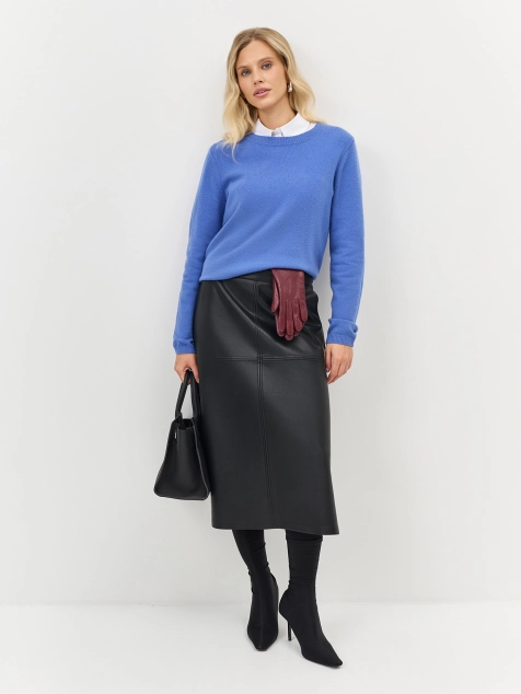 Юбка-трапеция из экокожи