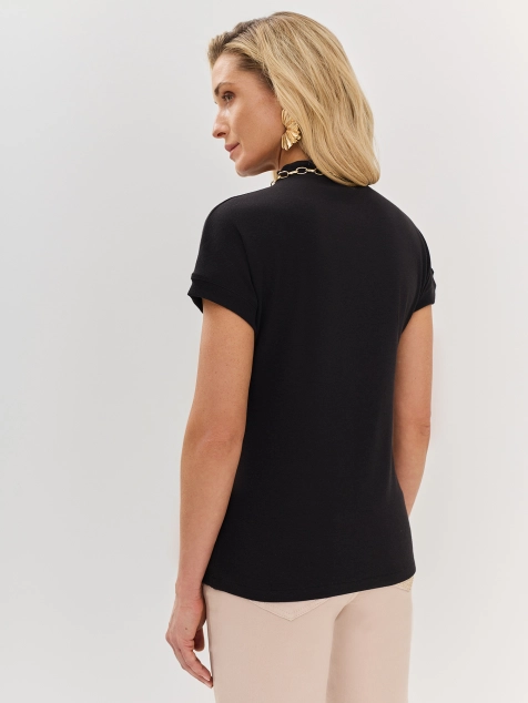 Базовый топ с воротником стойкой