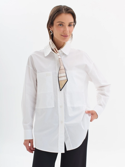 Oversize рубашка с накладными карманами