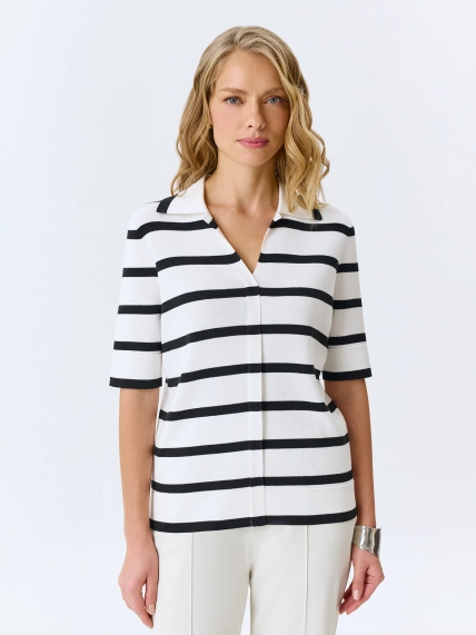 Джемпер поло в полоску