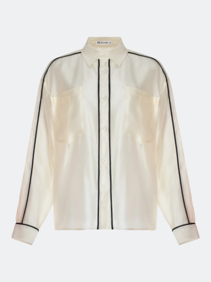 Полупрозрачная блузка с контрастными кантами