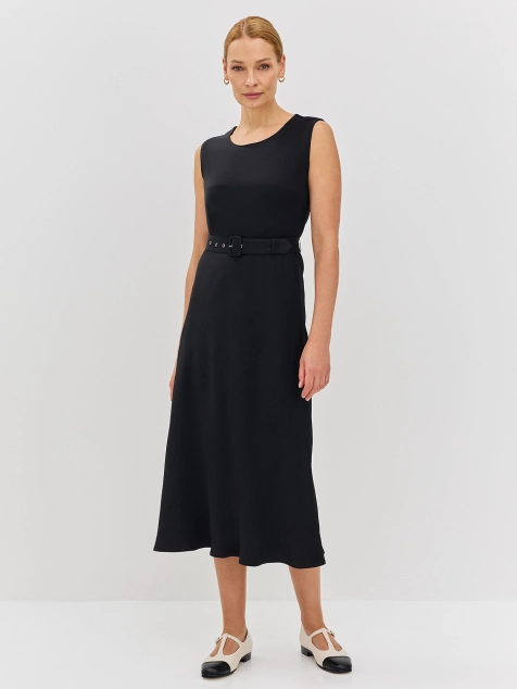 Платье из 100% вискозы с поясом