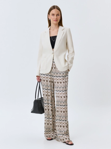 Однобортный жакет из рогожки