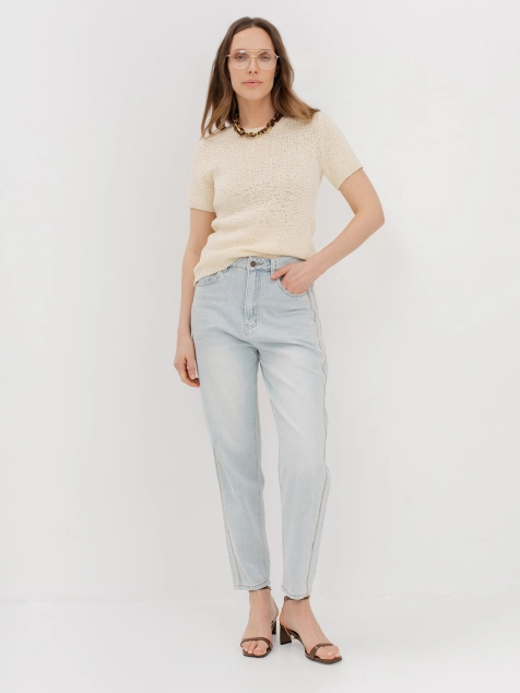 Джинсы контрастной варки из 100% хлопка