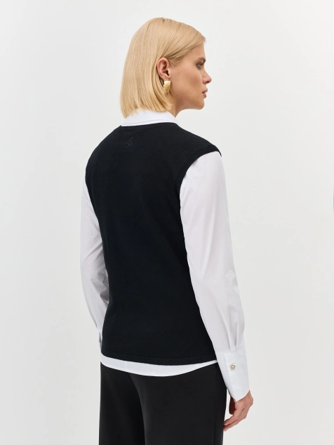 Вязаный топ с шелком