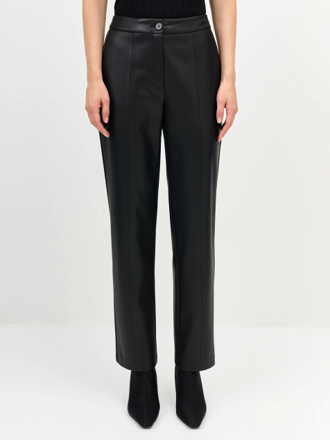 Прямые брюки из экокожи
