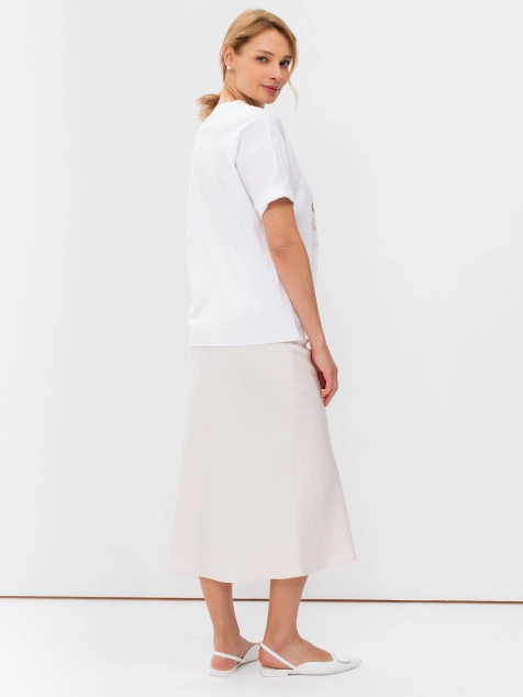 Футболка с принтом с шелком в составе