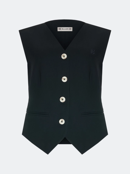 Жилет с контрастными пуговицами