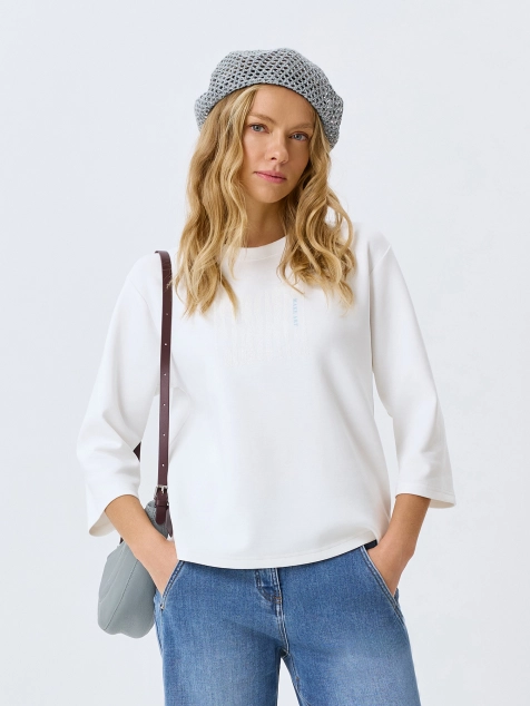 Oversize джемпер с рукавами 3/4