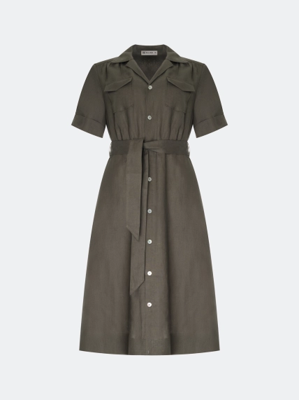 Платье-рубашка из 100% льна