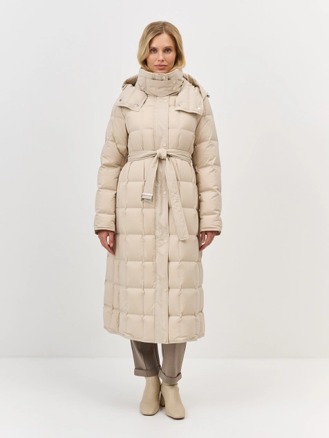 Пуховик из фактурной ткани с крэш эффектом