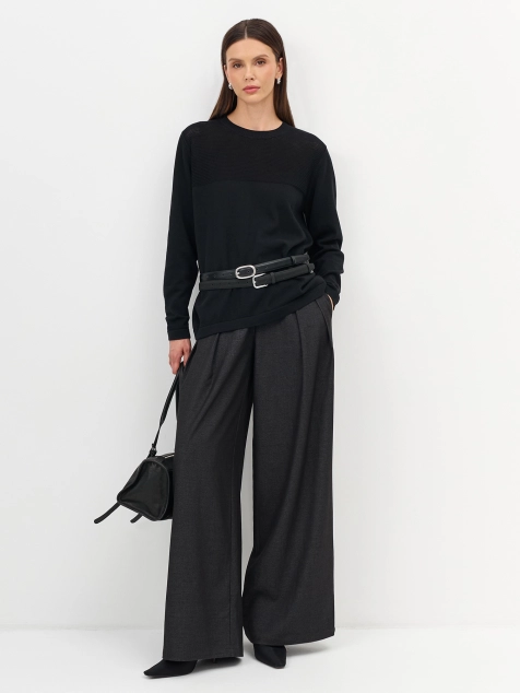 Брюки палаццо с акцентными складками