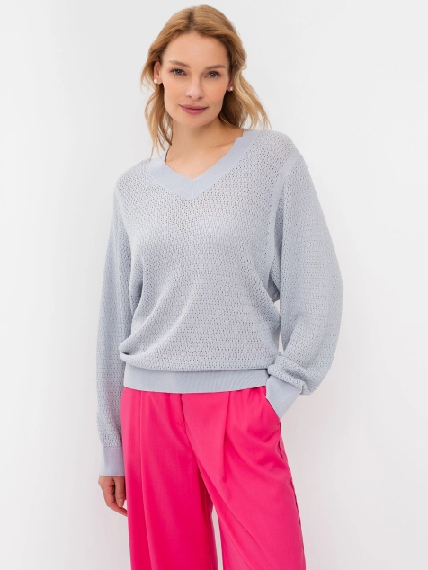 Джемпер с ажурной вязкой