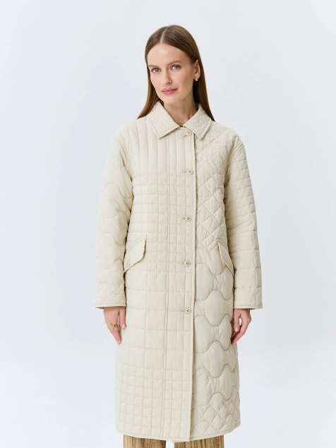 Двустороннее пальто с абстрактной стежкой