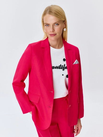 Льняной однобортный жакет