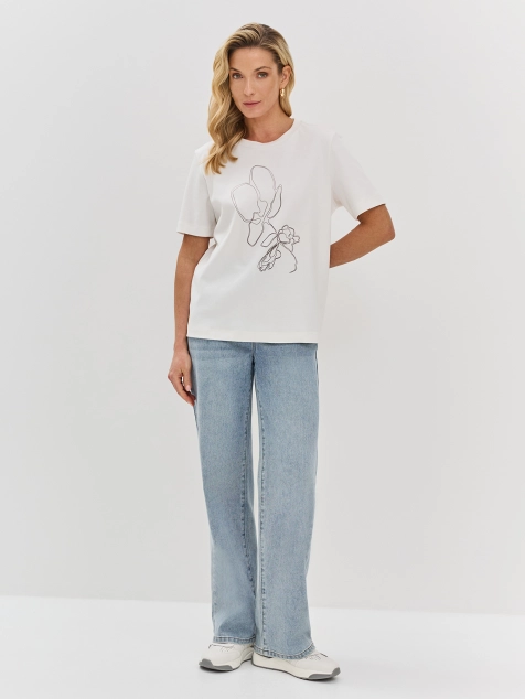 Футболка из 100% хлопка с фольгированным принтом