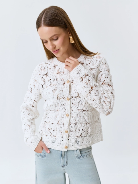 Ажурный кардиган из 100% хлопка