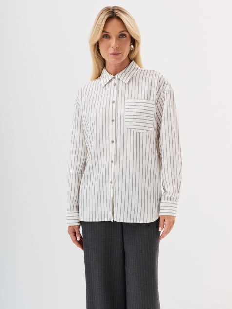 Рубашка в тонкую полоску из шелковистого модала