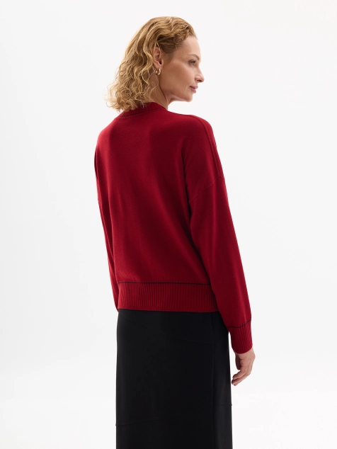 Яркий джемпер с шелком и мериносом