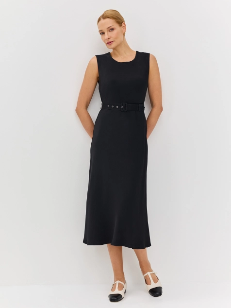 Платье из 100% вискозы с поясом