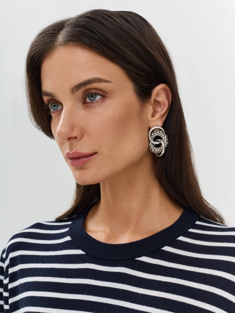 Свободный джемпер из вискозы в полоску