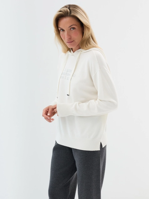 Мягкий худи с  метализированной вышивкой