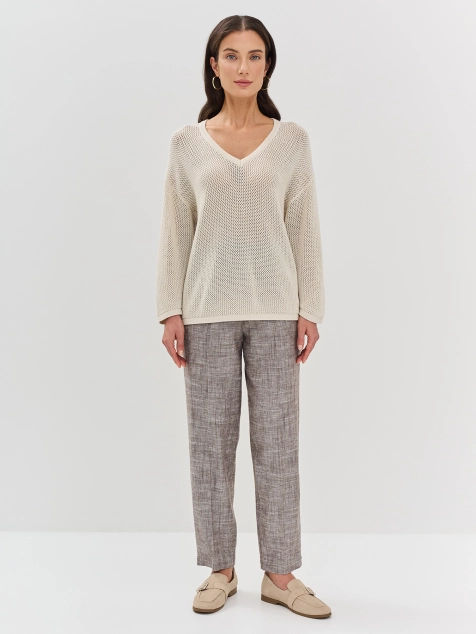 Брюки из смесового льна