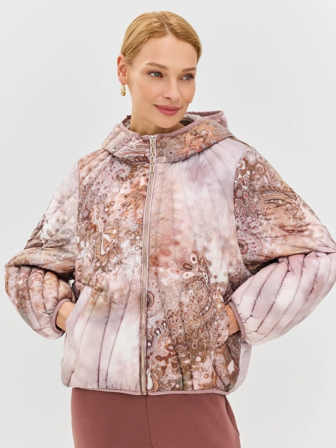 Яркая куртка с дизайнерским  принтом