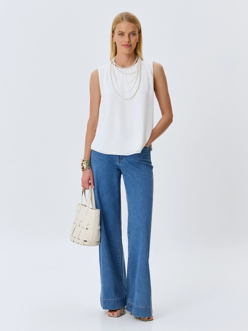 Джинсы Wide leg с лиоцеллем